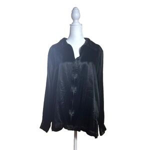 Vintage 90s Lane Bryant Satin Jacket Womens 18/20 Plus Size Retro Chic Statement
